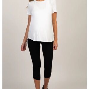 Pink blush maternity leggings black size S